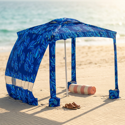 6.2 Ft. X 6.2 Ft. Beach Cabana Canopy Tent Easy-Setup Canopy with Sidewall for Ultimate Sun Protection