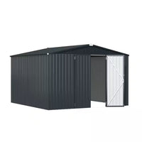 12 Ft. W X 12 Ft. D Dark Gray Metal Garden Sheds and Outdoor Storage Shed Lockable for Backyard (144 Sq. Ft.)
