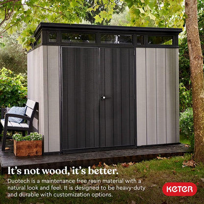 Artisan 9X7 Foot Large Outdoor Shed & Floor W/Modern Design, Grey