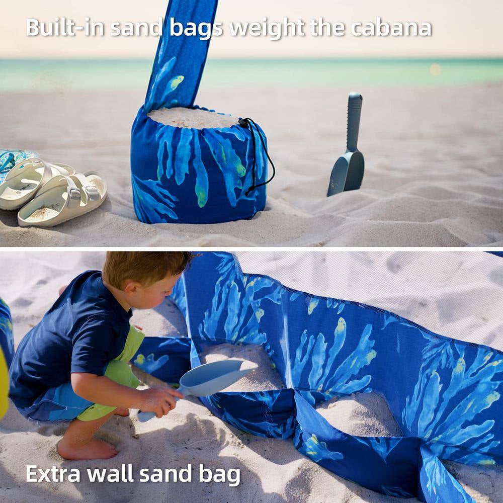 6.2 Ft. X 6.2 Ft. Beach Cabana Canopy Tent Easy-Setup Canopy with Sidewall for Ultimate Sun Protection