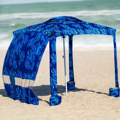 6.2 Ft. X 6.2 Ft. Beach Cabana Canopy Tent Easy-Setup Canopy with Sidewall for Ultimate Sun Protection