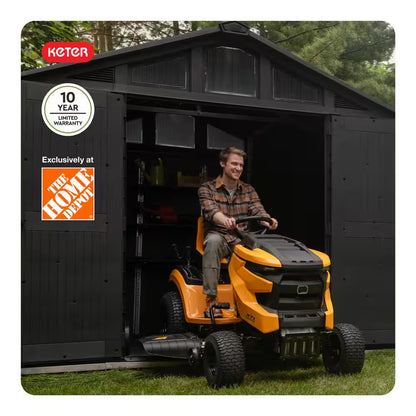 Stronghold 2.0 10 Ft. W X 8 Ft. D Resin Plastic Shed with Floor (74 Sq. Ft.) in Grey