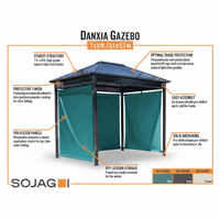 Danxia 7 Ft. X 9 Ft. Grey Cabana Steel Framed Gazebo