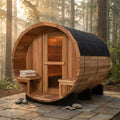6-Person Patchworkred Cedar Traditional Steam Barrel Sauna