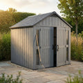 Stronghold 2.0 10 Ft. W X 8 Ft. D Resin Plastic Shed with Floor (74 Sq. Ft.) in Grey